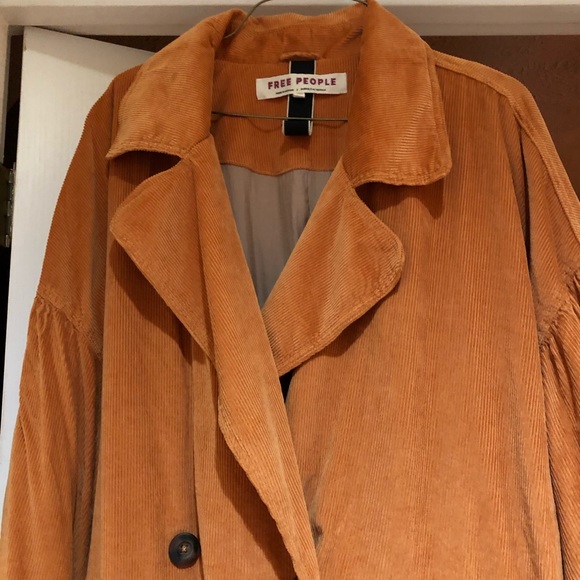 Free People Jenna Cord Trench Coat Cotton XL NWT - Picture 6 of 9